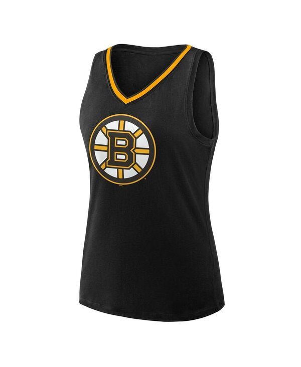 ロゴアスレチック レディース トップス タンクトップ Vネック Logo Athletic Womens Black Boston Bruinstellar Win VNeck Tank Top Bl