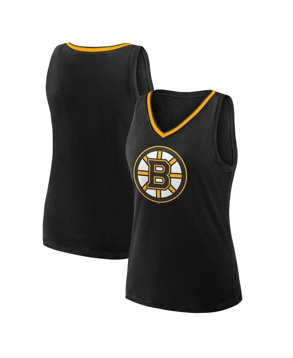 ロゴアスレチック レディース トップス タンクトップ Vネック Logo Athletic Womens Black Boston Bruinstellar Win VNeck Tank Top Bl