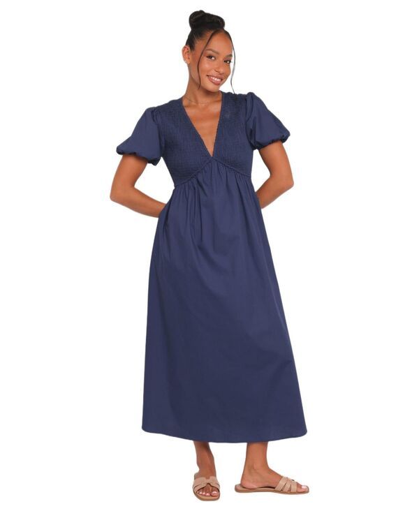 Petal and Pup レディース トップス ワンピース マキシ Petal and Pup Womens Ilyana Short Sleeve Maxi Dress Navy ネイビー
