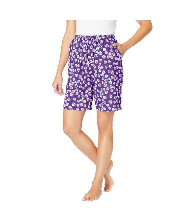 ドリームスアンドコー レディース アンダーウェア ナイトウェア プリント ショートパンツ Dreams Co Womens Dreams and Co Print Pajama Shorts Plum