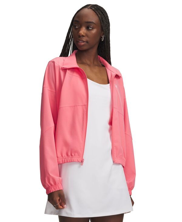 アンダーアーマー レディース アウター ジャケット・ブルゾン ロゴ Under Armour Womens Logo Rival Woven Jacket Bittersweet PinkBitter