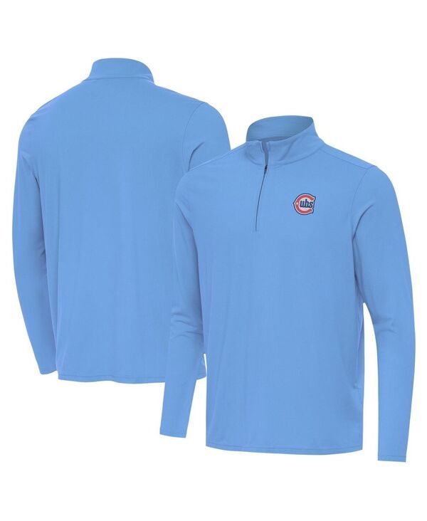 アンティグア メンズ アウター パーカー・スウェット ロゴ Antigua Mens Powder Blue Chicago Cubs Alternate Logo Intent QuarterZip 18,706円