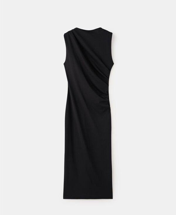 マンゴ レディース トップス ワンピース ドレープ MANGO Womens Long Drapedress Black ブラック