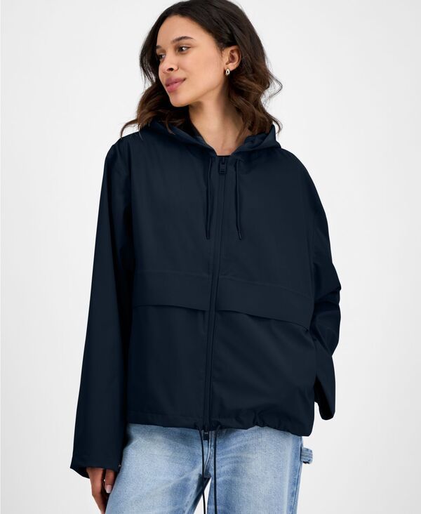レインズ レディース アウター ジャケット・ブルゾン Rains Womens ZipFront Hoodedrawstring Jacket Navy ネイビー