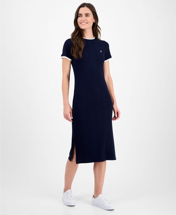 ノーティカ ジーンズ レディース トップス ワンピース リブ ミディ Nautica Jeans Nautica Womens Ribbed Midi Dress Night Sky
