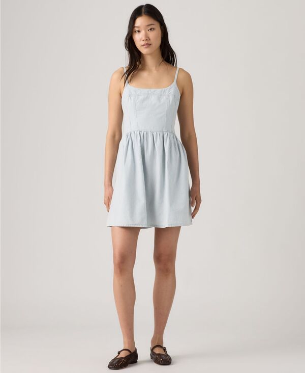 リーバイス レディース トップス ワンピース ミニ デニム Levis Womens Jadine Square Neck Denimini Dress Handy Women デニム