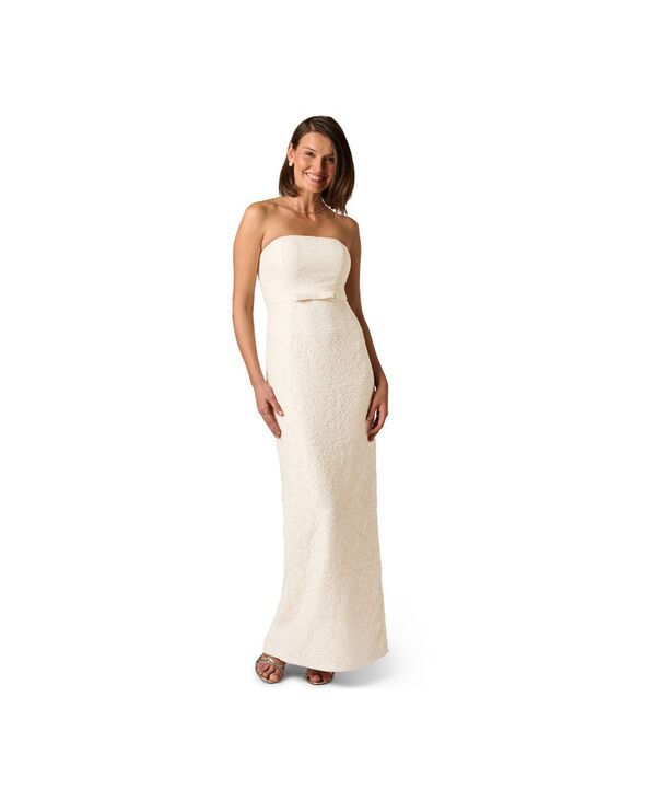 アドリアナ パペル レディース トップス ワンピーストラップレス Adrianna Papell Womenstrapless Glitter Ball Gown EcruGold エクリュ