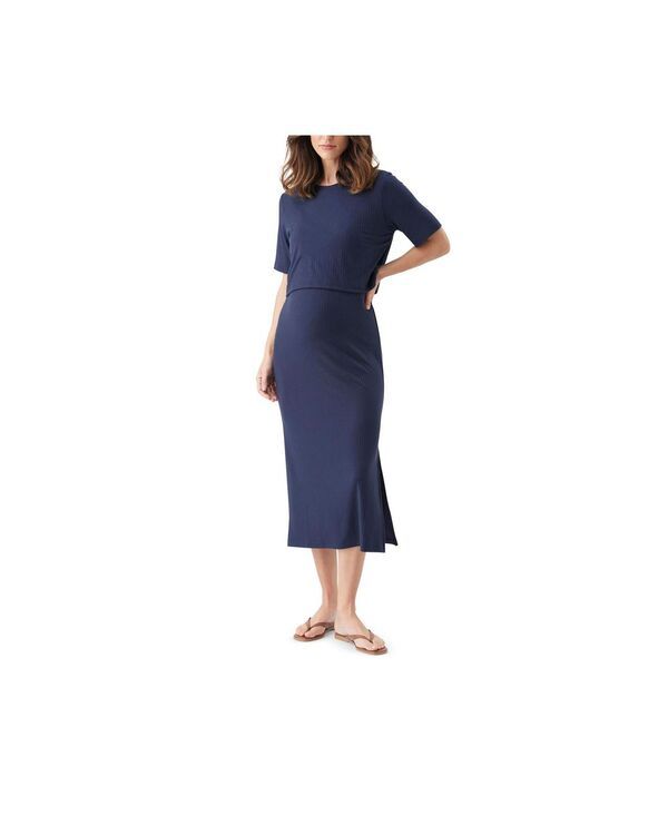 ライプマタニティ レディース トップス ワンピース Ripe Maternity Womens Maternity Ivy Rib Nursing Dress Navy ネイビー