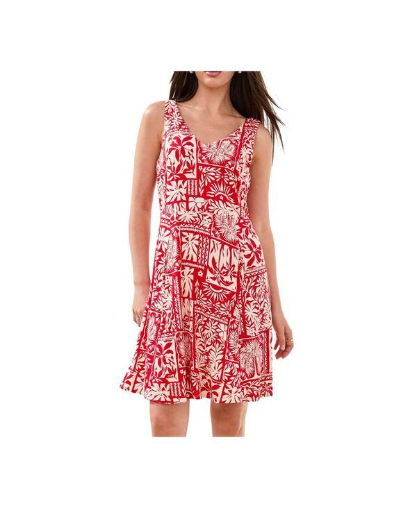 トリバル レディース トップス ワンピース Vネック プリント ノースリーブ TRIBAL Womensleeveless Printed VNeck Dressangria
