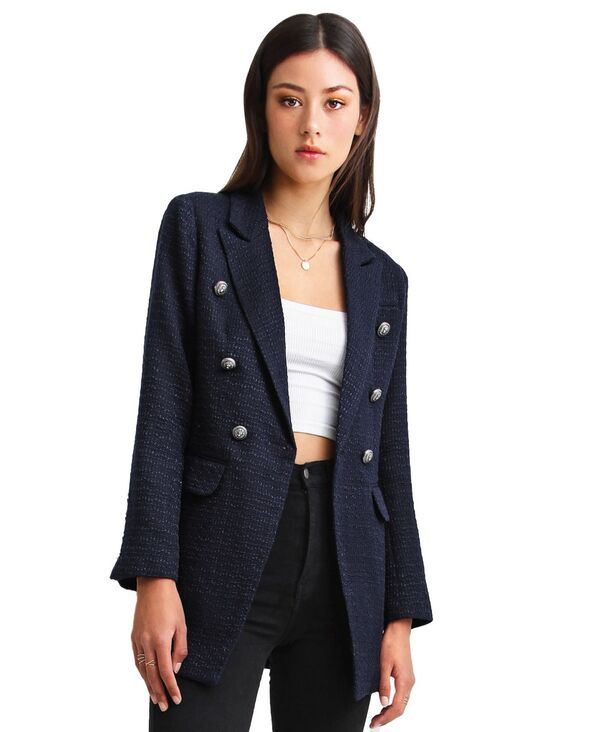ベルアンドブルーム レディース アウター ジャケット・ブルゾン ブレザー Belle Bloom Princess Polina Textu red Weave Blazer Navy ネイビー