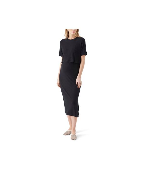 ライプマタニティ レディース トップス ワンピース Ripe Maternity Womens Maternity Ivy Rib Nursing Dress Black ブラック