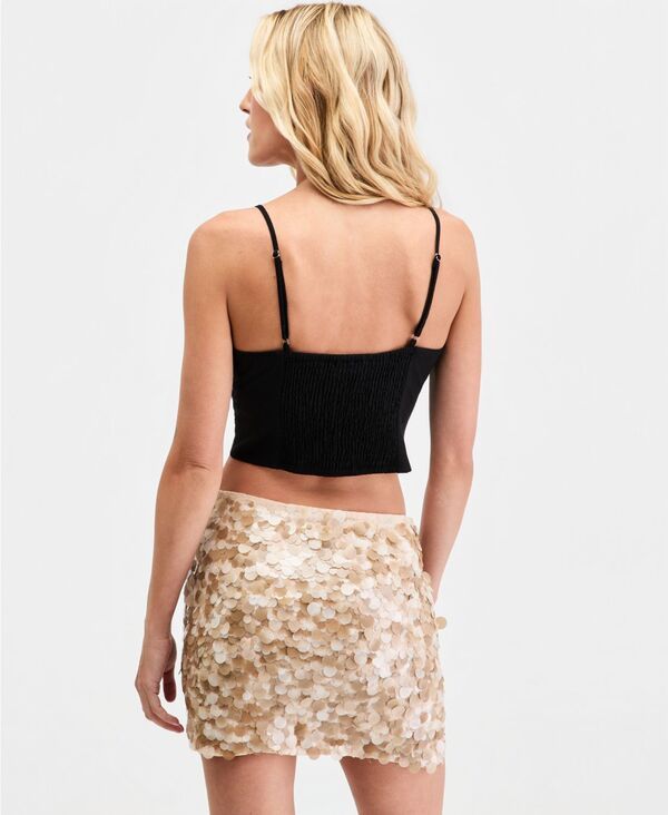 バースリー レディース トップス タンクトップリーツ クロップド Bar III Womens Pleated BraCup Cropped Tank Top Black ブラック