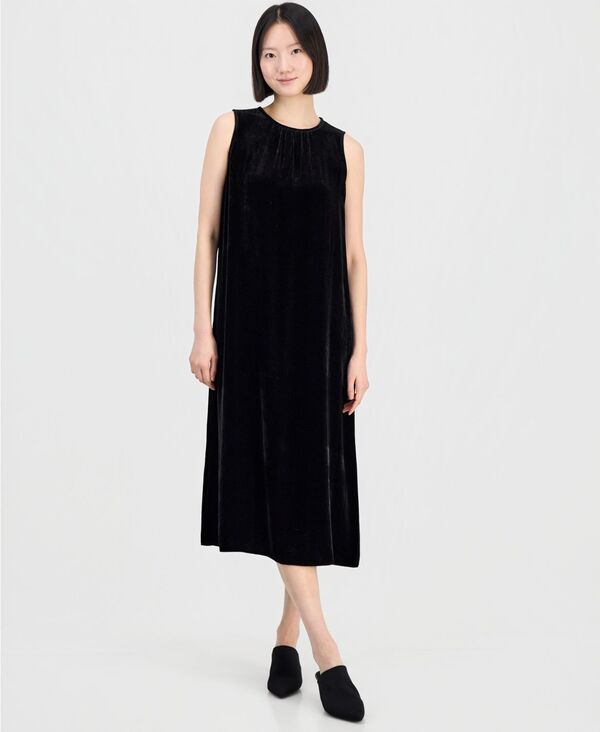 エイリーンフィッシャー レディース トップス ワンピース ベルベット ノースリーブ Eileen Fisher Womens Velvet Sleeveless Dress Black ブラック