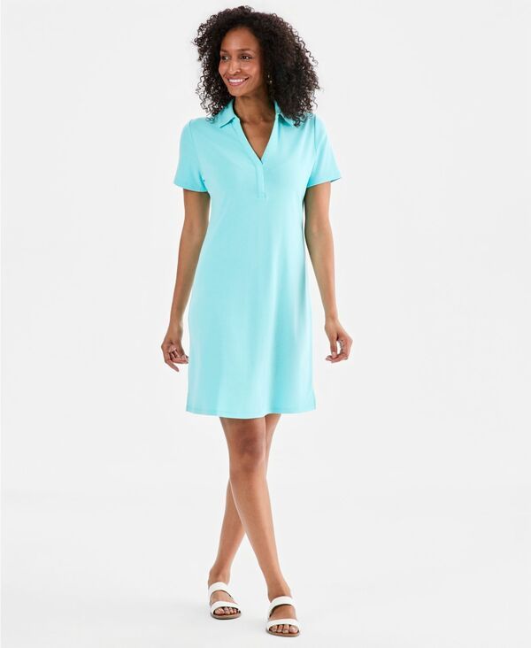 スタイルアンドコー レディース トップス ワンピース ポロシャツ Style Co Womens Polo Dressoft Blue ブルー