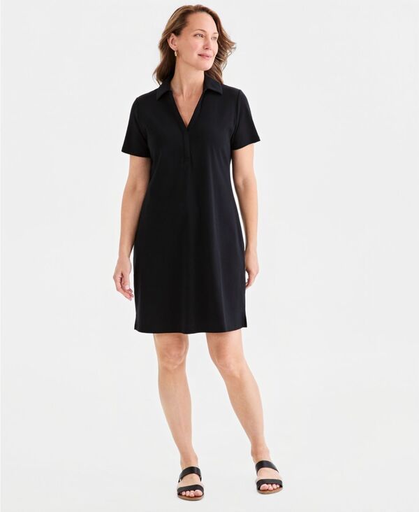 スタイルアンドコー レディース トップス ワンピース ポロシャツ Style Co Womens Polo Dress Deep Black ブラック