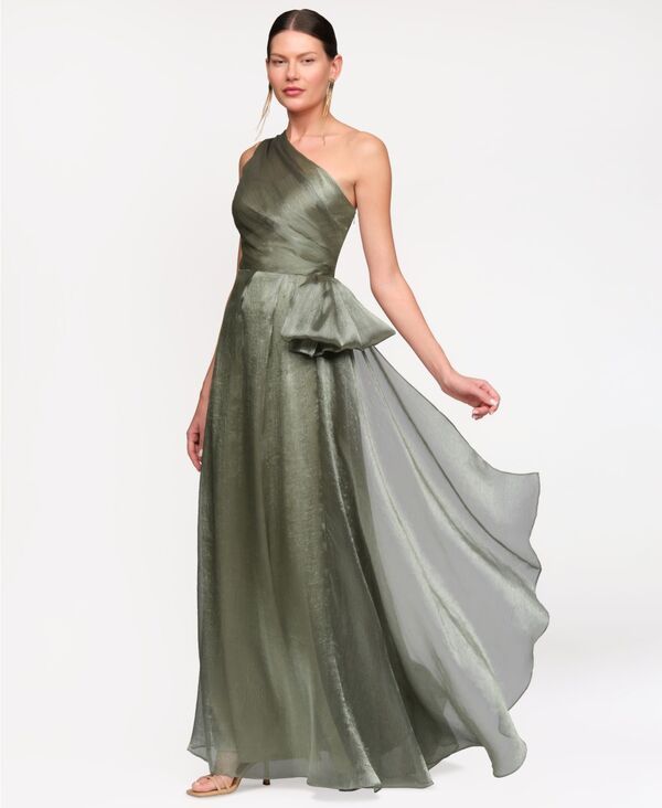 ジェイエスコレクションズ レディース トップス ワンピース ワンショルダー トール JS Collections Women s Metallic OneShoulder Dress Green グリ