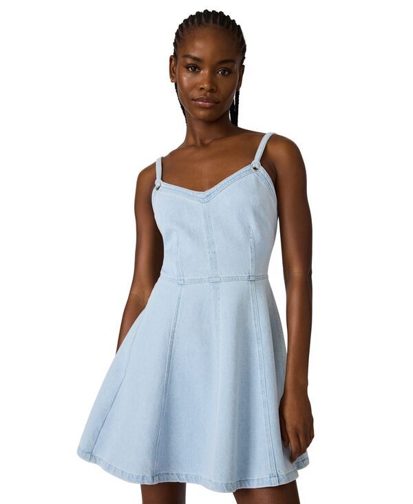 スティーブ マデン レディース トップス ワンピース ミニ Steve Madden Womens Harley Sweetheart Neck Mini Dress Faded Blue ブルー