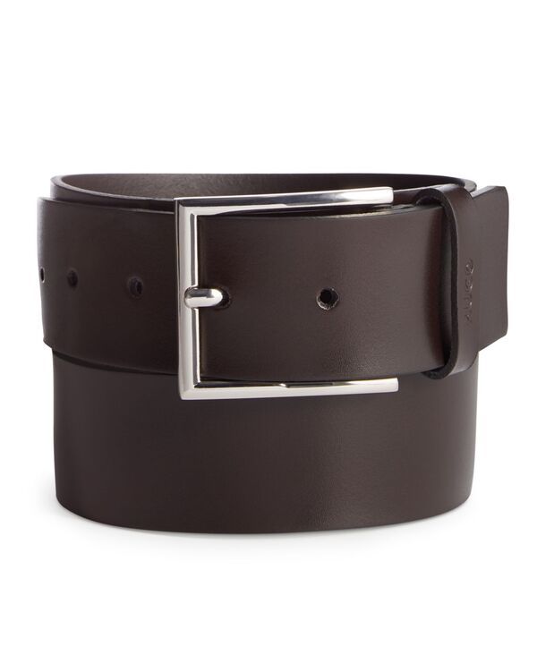 ヒューゴボス メンズ アクセサリー ベルト レザー Hugo Boss Mens Giaspo Leather Dress Belt Dark Brown ブラウン