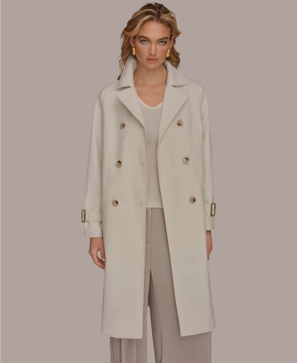 ダナ キャラン ニューヨーク レディース アウター コート Donna Karanew York Womens Double Breasted Belted Notch Collar Trench C