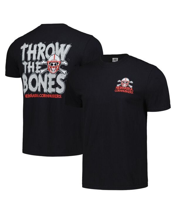 イメージワン メンズ トップス Tシャツ Image One Mens and Womens Black Nebraska Huskers Hyper Local Throw the Bones TS