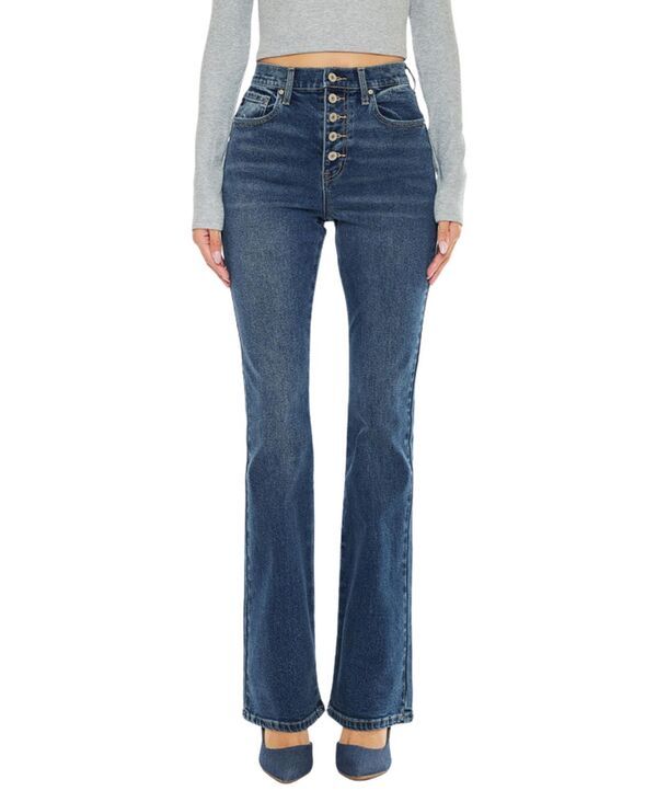 カンクン レディース シューズ ブーツ・レインブーツ ヴィンテージ ブーツカット ジーンズ KanCan Womens Zina High Rise Vintage Bootcut Jeans Dar