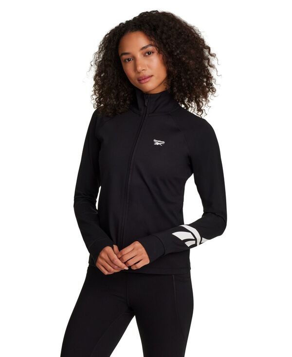 リーボック レディース アウター ジャケット・ブルゾン 長袖 Reebok Womens LongSleeve SlimFit Zipper Jacket Black ブラック