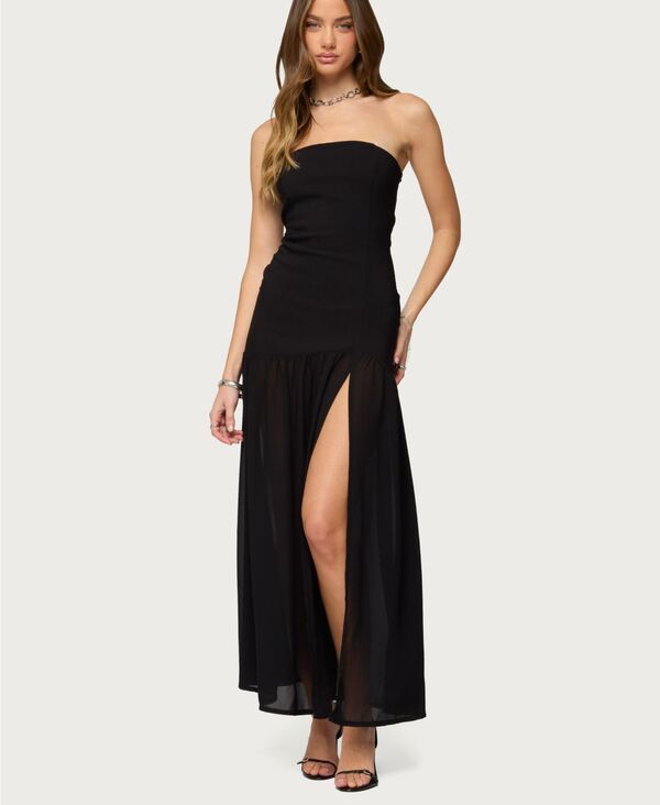 アディクテッド レディース トップス ワンピーストラップレス マキシ Edikted Womens Marisa Strapless Maxi Dress Black ブラック