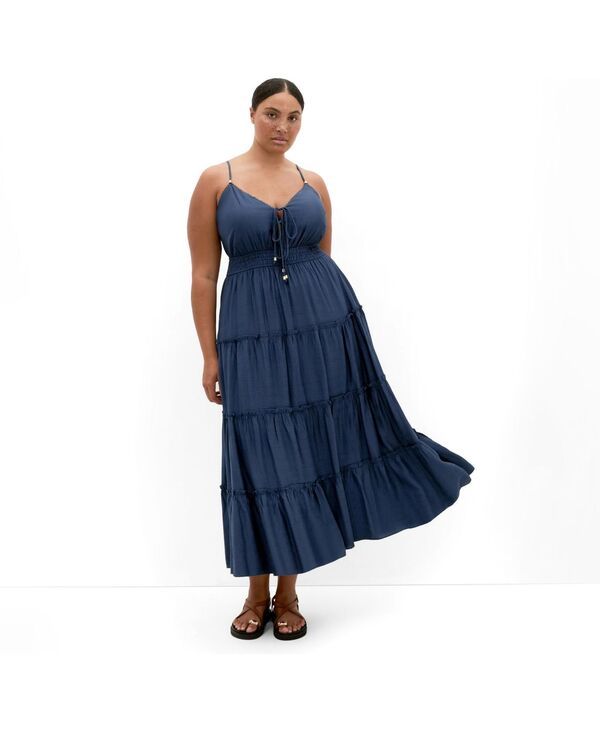 シティーシック レディース トップス ワンピース マキシ CITY CHIC Womens Aiza Tier Maxi Dress Petrol