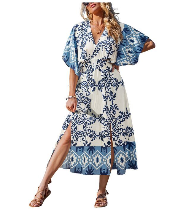 カップシー レディース トップス ワンピース ミディ Cupshe Womens Prophecy Ornate Midi Beach Dress White ホワイト