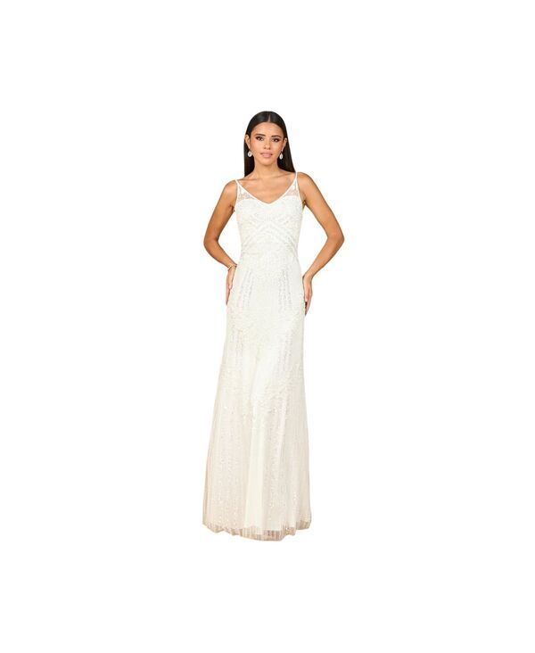 ララ レディース トップス ワンピース Lara Womens Beaded Gown with Cowl Back Ivory アイボリー