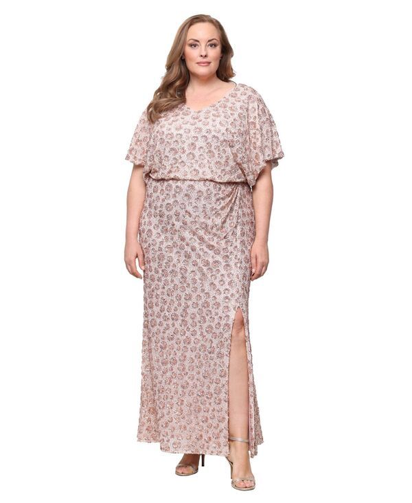 アレックスイブニングス レディース トップス ワンピースパンコール Alex Evenings Womensequin Blouson Dress Rose Gold ゴールド