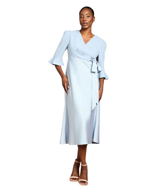 コースト レディース トップス ワンピース クレープ サテン Coast Womensatin Back Crepe Wrap Dress Pale blue ブルー