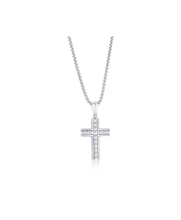 メタロ レディース アクセサリー ネックレス・チョーカー・ペンダントトップ Tシャツ レース Metallo Stainlessteel Textu red Pyramid Style Cross N