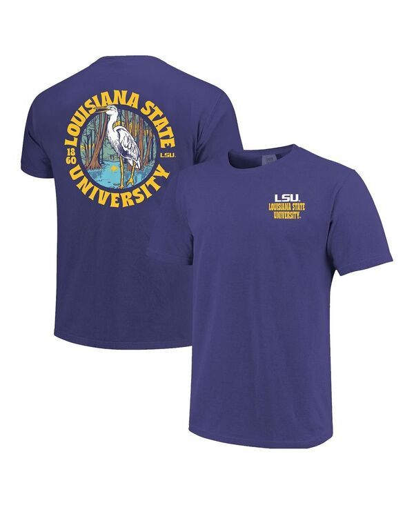 イメージワン メンズ トップス Tシャツ キャップ ケープ Image One Mens Purple LSU Tigers Comfort Colors Thick Lined Landscape