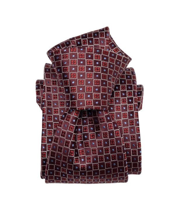 エリザベッタ メンズ アクセサリー ネクタイ シルク Elizabetta Mens Ravenna Silk Jacquard Tie for Men Burgundy バーガンディ