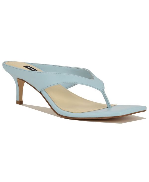 ナインウェスト レディース シューズ サンダル ヒール Nine West Womens Olanna Thong Kitten Heel Dressandals Blue ブルー