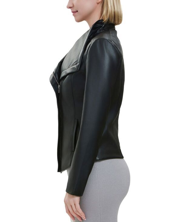 キミアンドカイ レディース アウター ジャケット・ブルゾン レザー フェイクレザー kimi kai Womens Faux Leather Moto Jacket Black ブラック
