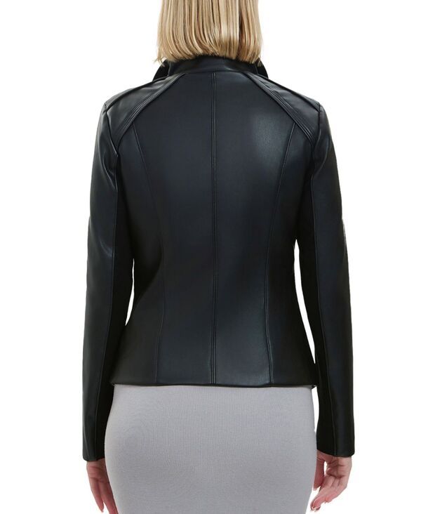 キミアンドカイ レディース アウター ジャケット・ブルゾン レザー フェイクレザー kimi kai Womens Faux Leather Moto Jacket Black ブラック