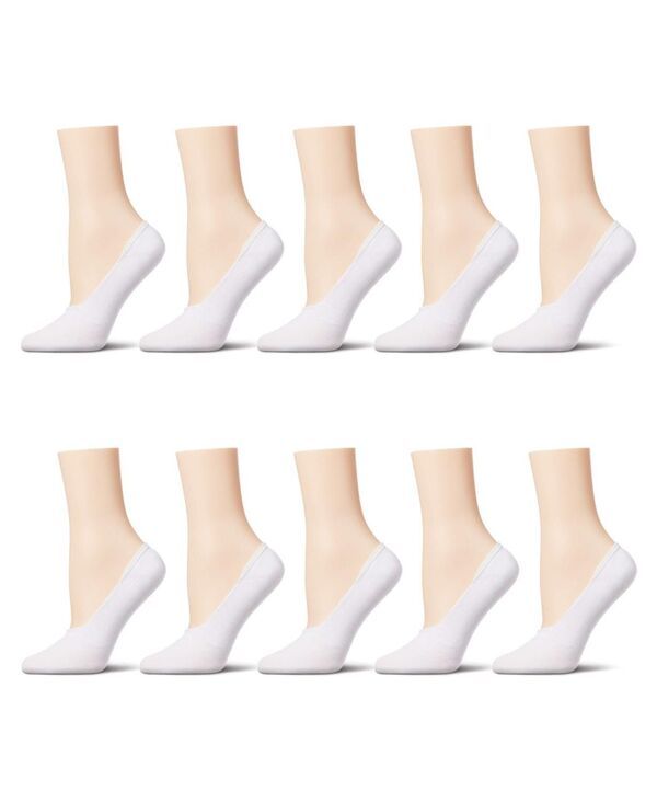メモイ レディース シューズ スニーカー MeMoi Womens 10 Pair Pack High Cut Sneaker Liners White ホワイト