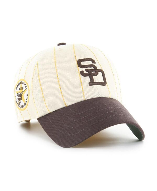47 ブランド メンズ アクセサリー 帽子 47 Brand x Rawlings Mens NaturalBrown San Diego Padres Pinstripe Clean Up Adju