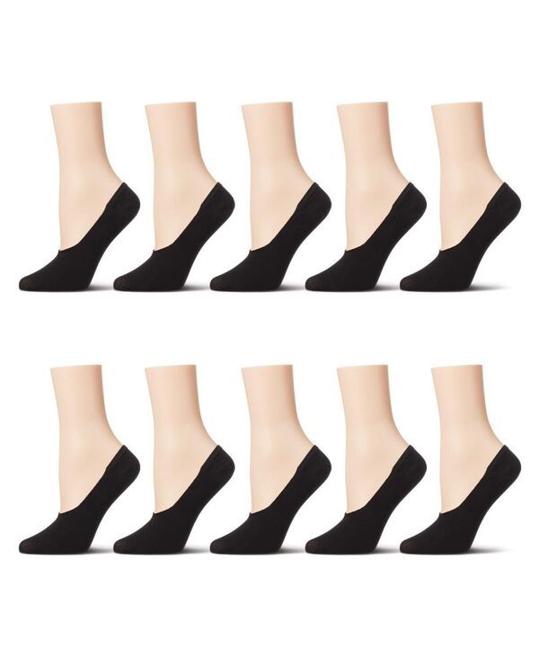 メモイ レディース シューズ スニーカー MeMoi Womens 10 Pair Pack High Cut Sneaker Liners Black ブラック