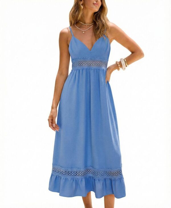 カップシー レディース トップス ワンピース マキシ Cupshe Womens Our Secret Blue Maxi Beach Dress Black ブラック