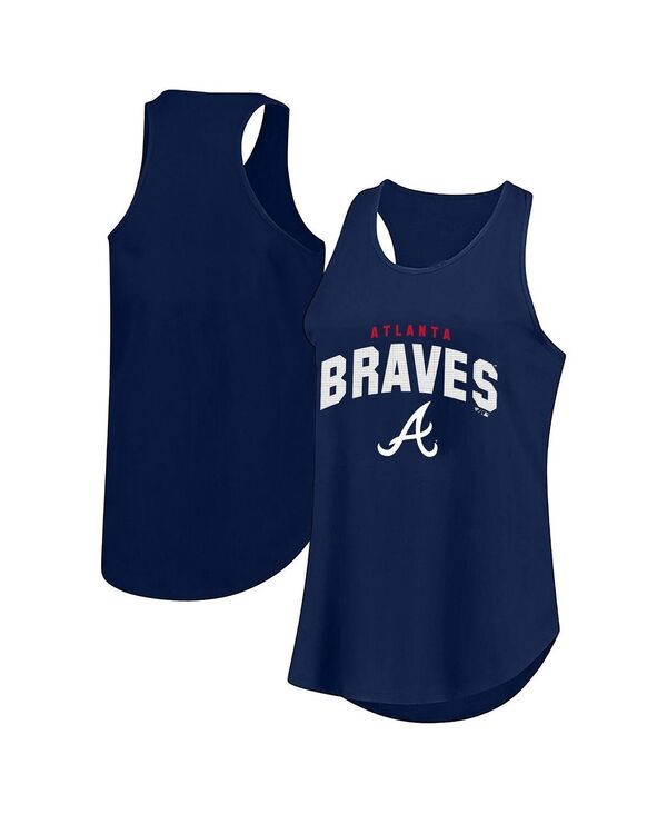 ファナティクス レディース トップス タンクトップラスサイズ Fanatics Womens Profile Navy Atlanta Braves Plusize Wordmark Racerbac