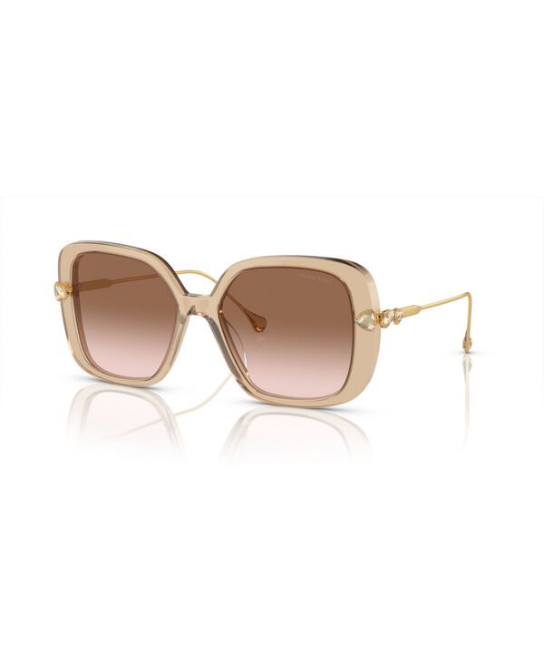スワロフスキー レディース アクセサリー サングラス・アイウェア Swarovski Womens Rectangle SunglassesK6011 Beige Transparent ベージュ