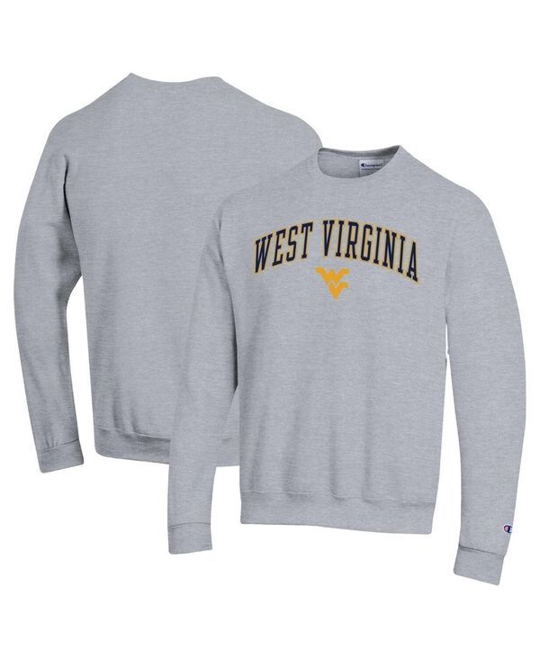 チャンピオン メンズ アウター パーカー・スウェット シャツ ロゴ Champion Mens Heather Gray West Virginia Mountaineers Arch Over Lo