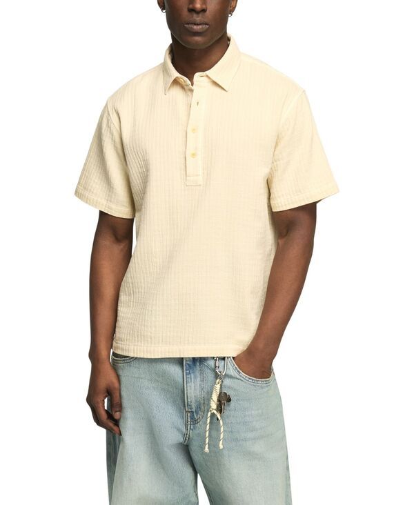 ラッキーブランド メンズ トップス ポロシャツ 半袖 Lucky Brand Mens Double Cloth Popover ShortSleeve Polo Shirt Angora