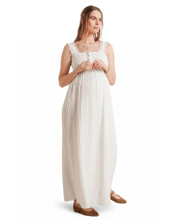 ノム レディース トップス ワンピース マキシ NOMaternity Emmaternity and Nursing Maxi Dress White ホワイト