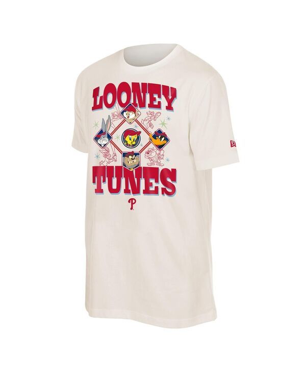 ニューエラ メンズ トップス Tシャツ New Era Mens and Womens Cream Philadelphia Phillies Looney Tunes TShirt Cream クリ