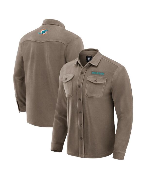 ファナティクス メンズ トップス シャツ フリース Fanatics Mens Tan Miami Dolphins Polar Fleece Cozy ButtonUp Shirtan タン 18,706円