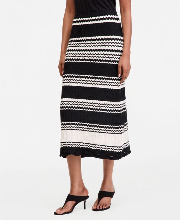 アイエヌシー インターナショナル コンセプト レディース ボトムスカート ミディ INC International Concepts Womenstripe Crochet Midi Skirt B